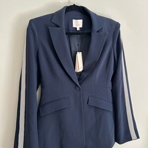 Cinq a Sept Navy Blazer with Silver Detailing